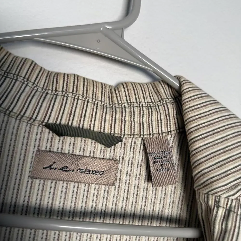 Y2K Indie vanguard Preppy Beige Striped Blazer Jacket - Picture 4 of 6